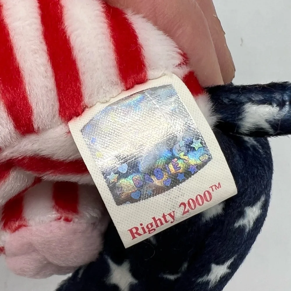 Ty Vintage Y2K Beanie RIGHTY the Elephant Patriotic Red, White & Blue Plush
